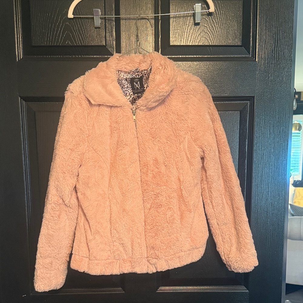 Ashley By 26 International Blush Faux Fur Jacket